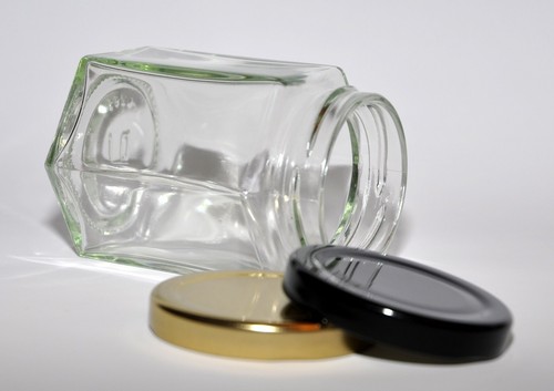 Hexagonal jars glass - hexagonal,