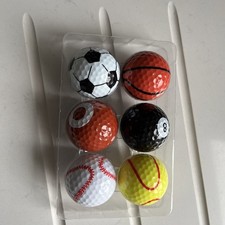 6 Pack Novelty Golf Balls