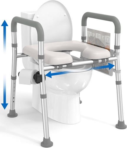 Adjustable raised toilet seat - raised,