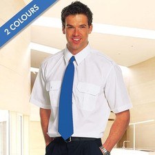 Mens White Shirt Short Sleeved Pilot Shirts Clyde Uniforms