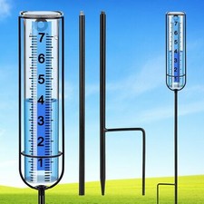 Rain Gauge Detachable Freeze Proof Glass Rain Gauge Measuring Meter Outdoor UK