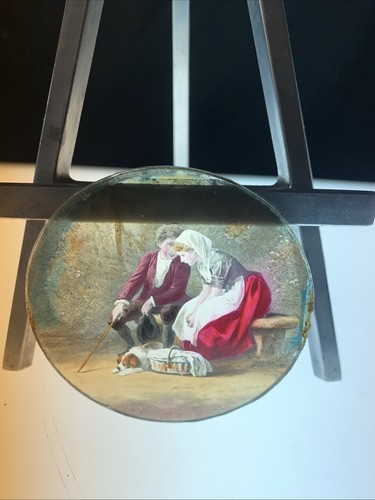 Magic lantern victorian glass - victorian,