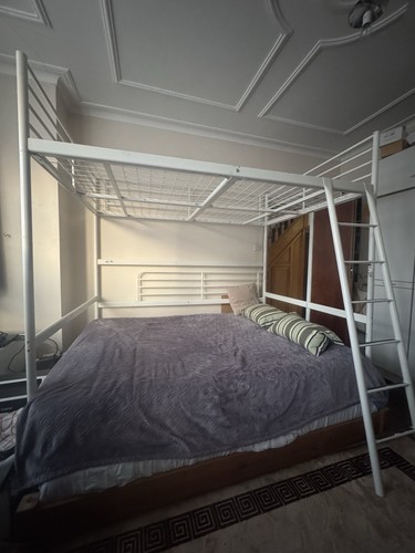 Double metal loft bed - loft,