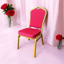 Red Gold Metal High Density Foam Banquet Chairs For Wedding Hall Chruch Mosque