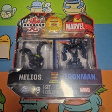 RARE Marvel Bakugan Set - Helios (Darkus) Vs Iron Man Stealth Armor (Aquos)