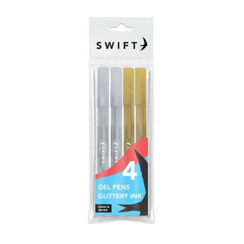 Pack gold silver glittery - 4, gold/silver