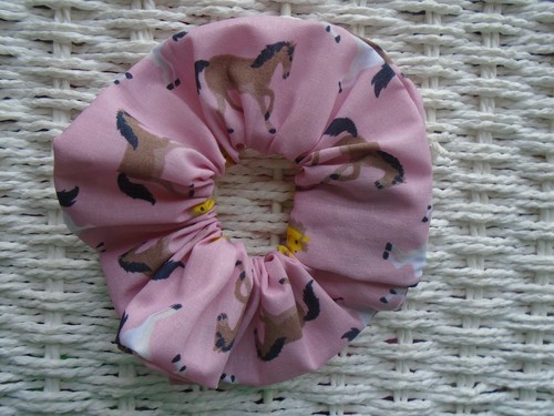 Pink horse hair - horse, scrunchie