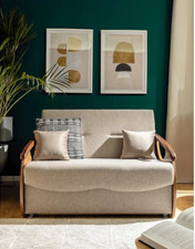 2 seater brown sofa bed Ida