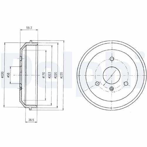 Brake drum delphi bf465 - brake,