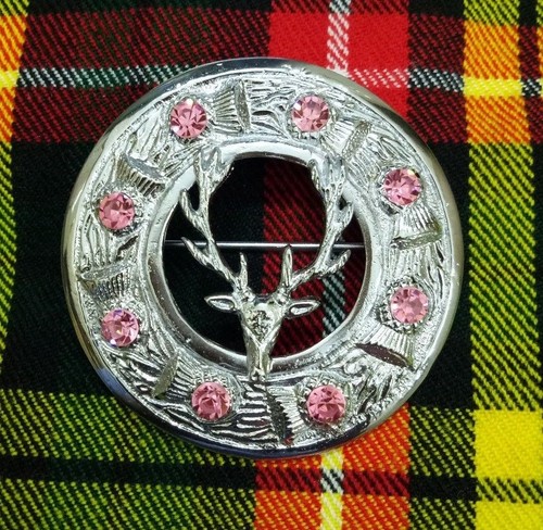 Stag head kilt fly plaid - st,