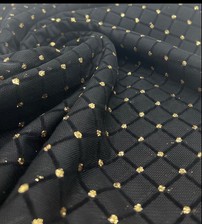 2 Metres Black Gold Embossed