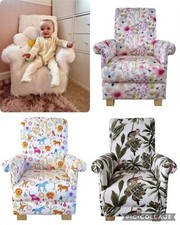 Children's Handcrafted Armchair Fabric Kids Chair Animals Nursery Boys Girls New