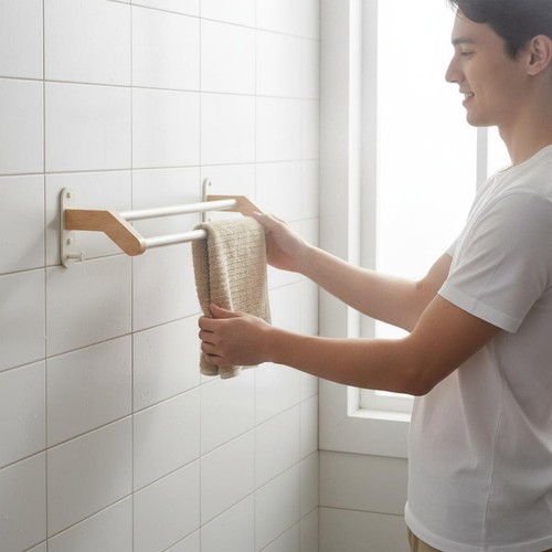 Wooden towel rail easy - wooden,