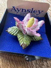 Vintage Aynsley Fine Bone China Orchid Brooch