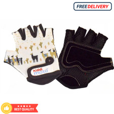 Kiddimoto gloves llama fingerless cycling kids protective llama design