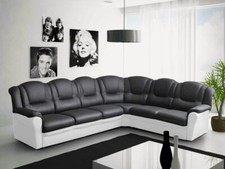 Corner Sofa Black and White or