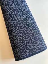 Leopard Print Denim Fabric - by the Half Metre - Cotton Fabric for Dressmaking