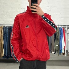 Vintage Kappa windbreaker jacket Mens XL red lightweight track jacket 90s retro