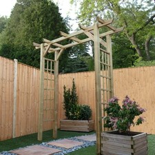 Waltons Wooden Garden Arch Flat Top Pressure Treated Plant Trellis Sides Archway