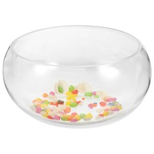 1 Set Fish Bowl Decorative Glass Bowl Round Fish Tank With Aquarium Rock