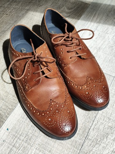 Clarks men leather - leather, brogues