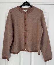 Jaeger Sparkly Crew Neck Cardigan With Mohair - Pale Pink Colour - Size M - BNWT