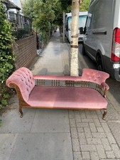 Blush Rose Pink Velvet Chaise