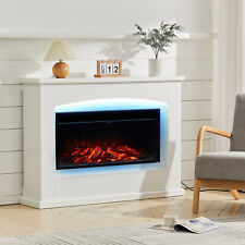 LED White Fireplace 34"