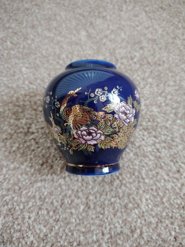 Vintage japanese peacock vase - vintage,