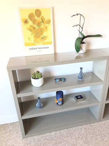 High gloss stone bookcase - gloss,