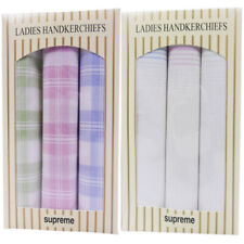 Ladies Checkered Handkerchiefs 100% Cotton Hankies Womens Pocket Hanky Gift Box