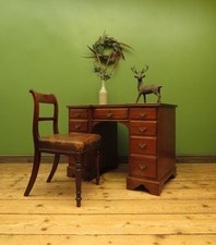 Antique Desk with Leather top and chair