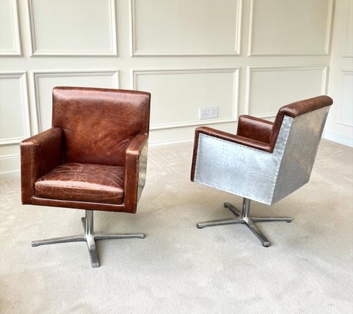 Two hand dyed brown leather - two,