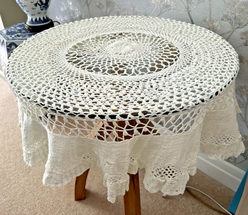 Vintage white cotton hand - vintage,