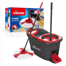 Vileda Turbo Smart Spin Mop & Bucket Set | Pedal Wringer | Microfibre Head UK