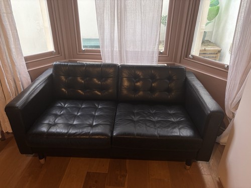 Vintage ikea black leather - black,
