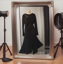 Lipsy Midi Dress Size 16 Black