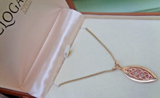Welsh Clogau Gold Necklace 9ct Rose & Yellow Gold Queen Eleanor Celtic Pendant