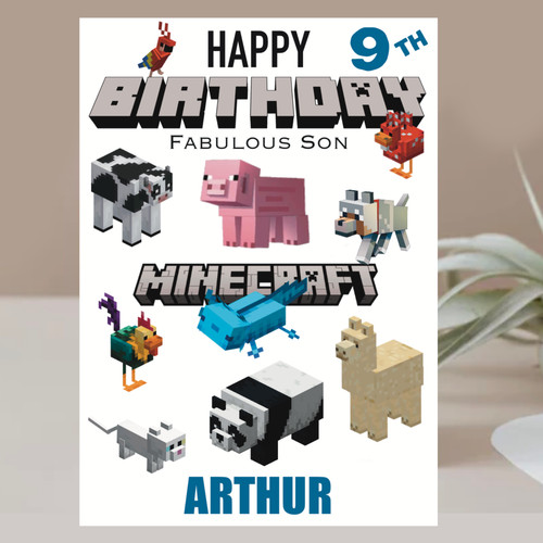 Minecraft birthday card - birthday,