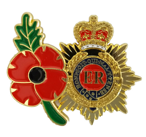 Purple poppy pin badge with - badge,