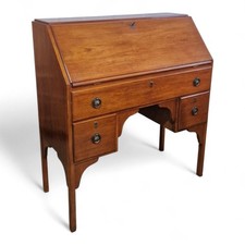 Antique mahogany writing bureau - Edwardian solid wood writing desk