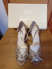 Jenny Packham  Taupe Stiletto Sandals/shoes Size 7
