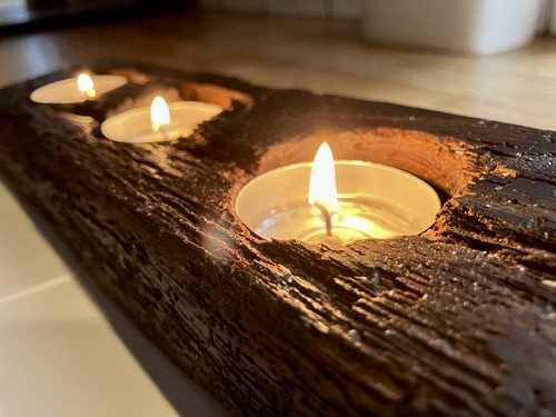 Oak tealight holder - oak,