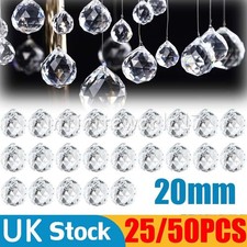 25/50Pcs Clear Crystal Ball Prisms Crystal Sun Catcher Pendant Window 25mm UK