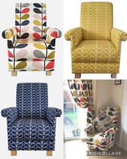 Orla Kiely Chair Mustard Armchair Adult Sized Nursery Kitchen Bedroom Yellow New