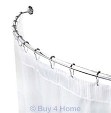 Croydex Circle End Telescopic Curved Shower Curtain Rail - Extendable Chrome Rod