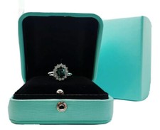 White gold finish oval Cut