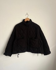 Zara Quilted Coat In Black