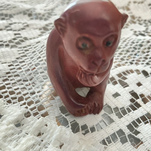 Carved wood netsuke cute