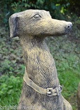 Pair Whippet dog statues garden ornaments frost proof stone 73cm/29" 'Seamus'